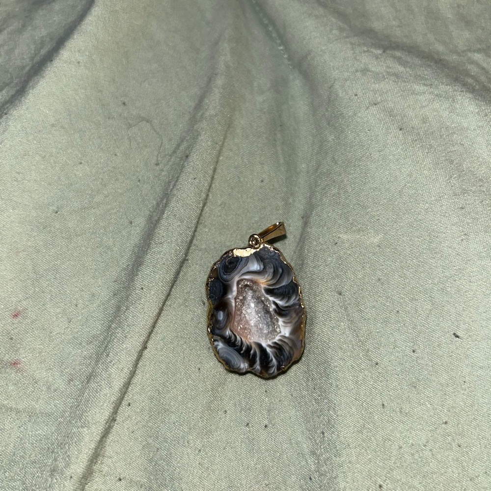 Black and Gold Swirl Pendant Necklace